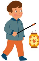 Boy holding lantern